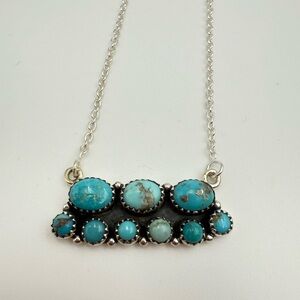 Turquoise Double Stack Sterling Silver 925 Necklace